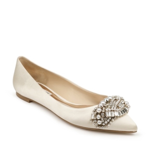 badgley mischka embellished flats